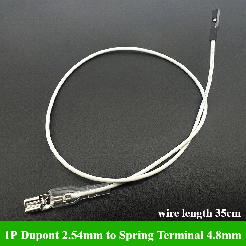 5-100Pcs/lot 1P/2P Dupont 2.54mm to Spring Terminal Wire 2.8mm/4.8mm switch line socket connector wire length 30cm/35cm 22AWG