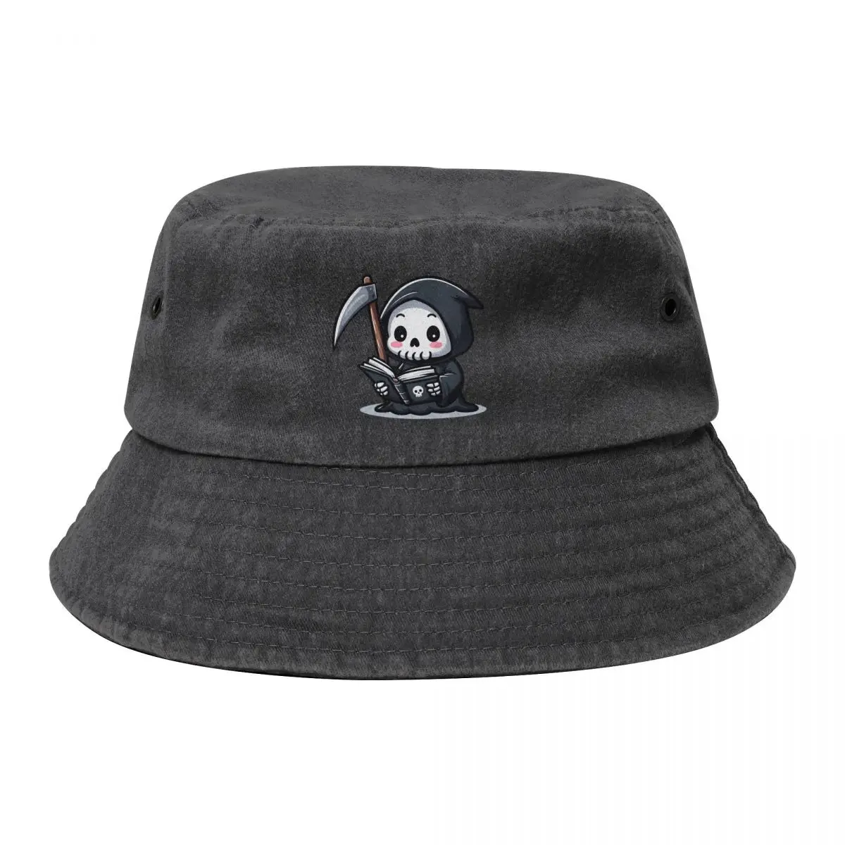 

Cute Reaper Reading A Book Bucket Hat Hat Beach Snapback Cap Designer Hat Dropshipping Caps Male Women's