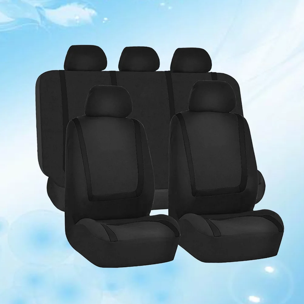 

9Pcs Car Seat Cover Universal Thick Wear Resistant Protector Mat Auto Interior Cushion Front Seat Accessory Black
