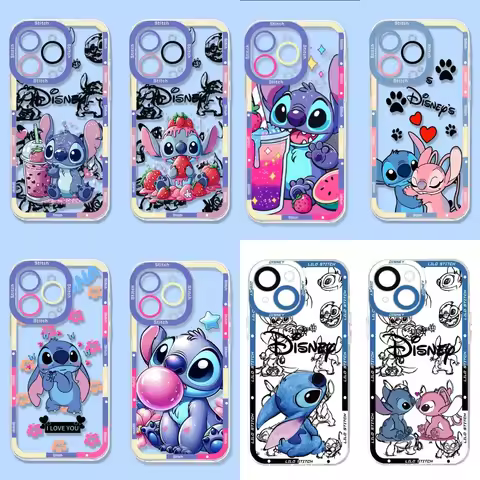 Disney Phone Case for Samsung Galaxy A55 A15 A54 5G A16 A35 A25 A56 A36 A26 S25 S24 Ultra S23 FE S21 S22 Plus Stitch Clear Cover