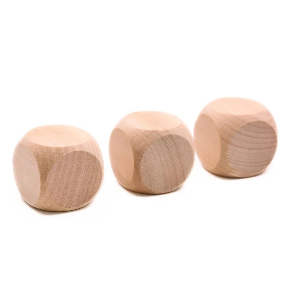 

For Party for Children Engraving DIY 20mm Family Blank Dice Wood Dice 6 Sided Wood Cube Dices