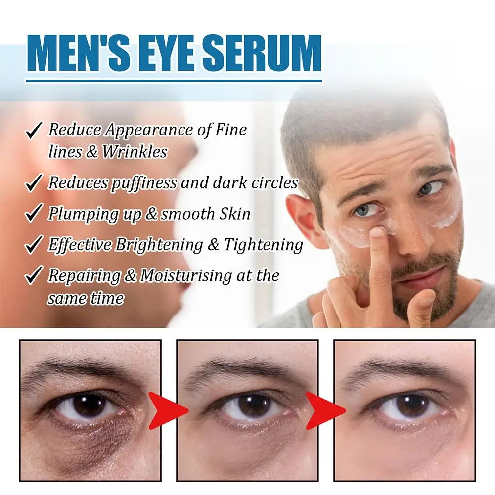 Sérum anti-âge pour les yeux pour hommes, élimine les poches sous les yeux, améliore la sécheresse de la peau, anti-poches, dissolvant déformable, soins oculaires, 3 pièces