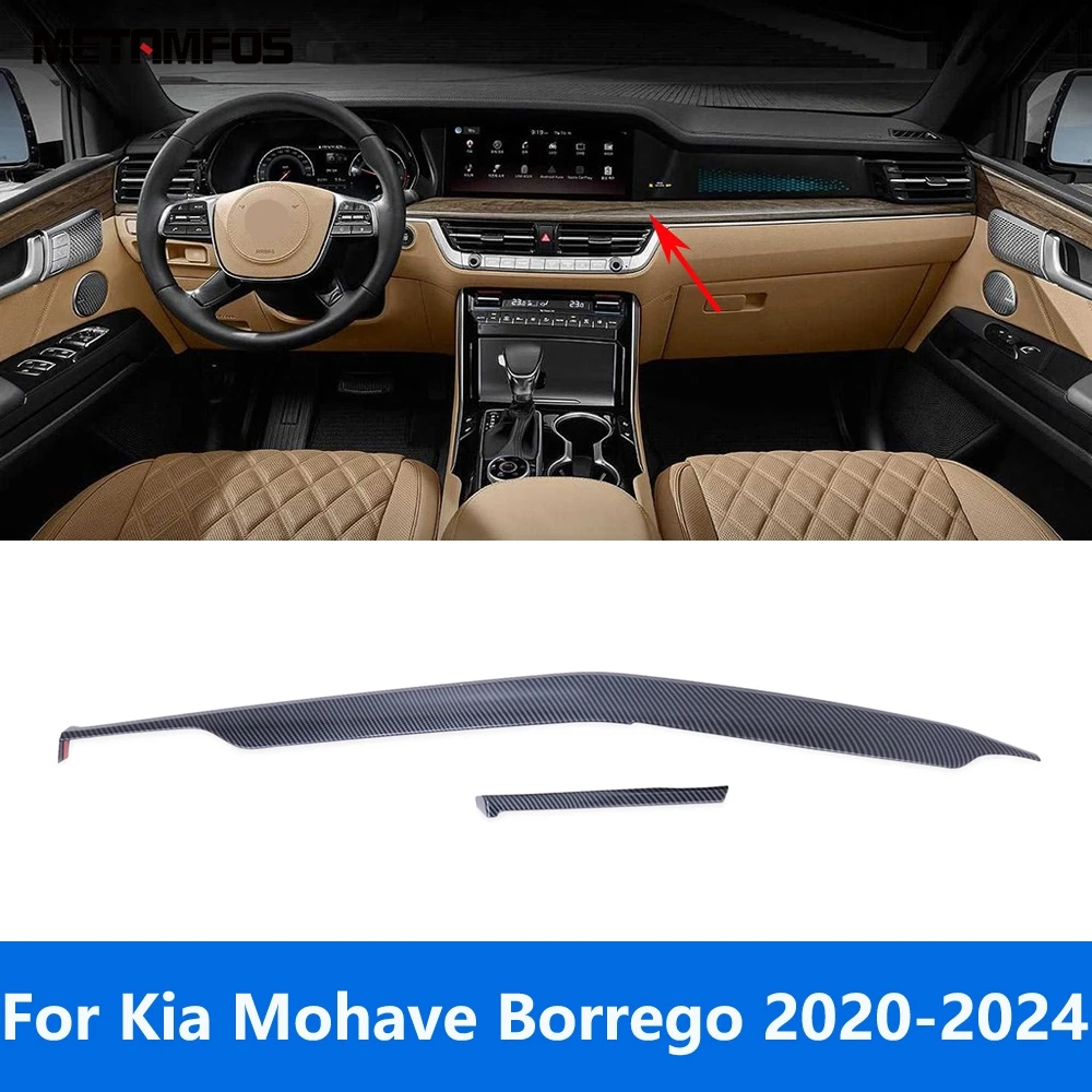 

Автомобильные аксессуары для Kia mohas Borrego 2020 2021 2022 2023 2024 из углеродного волокна внутренняя центральная консоль панель приборной панели полоса отделка