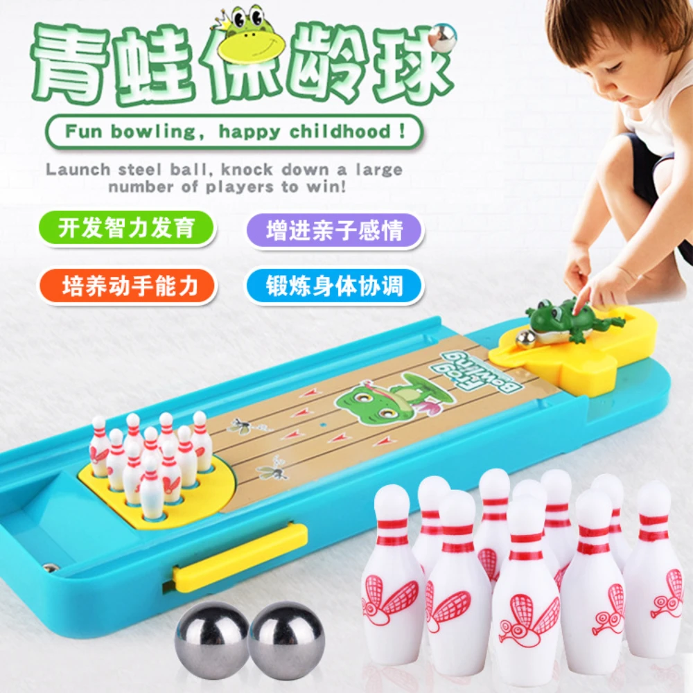 

Frog Bowling Puzzle Interactive Desktop Game Table Bowling Pinball Launch Table Table Game Children's Toys