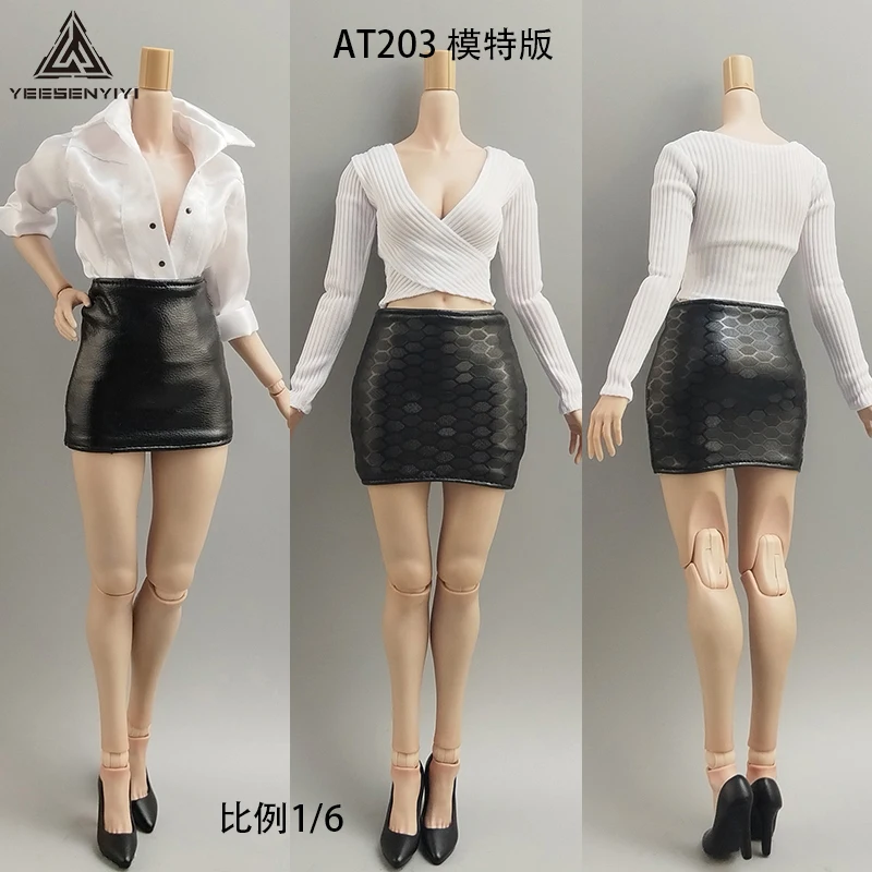 

Масштаб 1/6, облегающая мини-юбка из искусственной кожи для кукол-солдат, 12-дюймовая эластичная юбка BJD, экшн-фигурка, модель одежды, женское платье