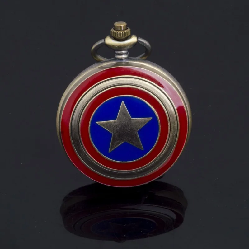 Marvel Deadpool Black Quartz Pocket Watch Anime Character Necklace Pendant Clock Male Female Fans Role Playing Birthday Gift