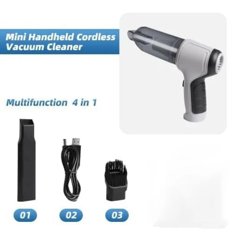 Wireless Handheld Car Vacuum Cleaner 6000Pa Portable Handheld Gun Style Vacumm Cleaner Home & Car Dual Use Mini Vacuum Cleaner