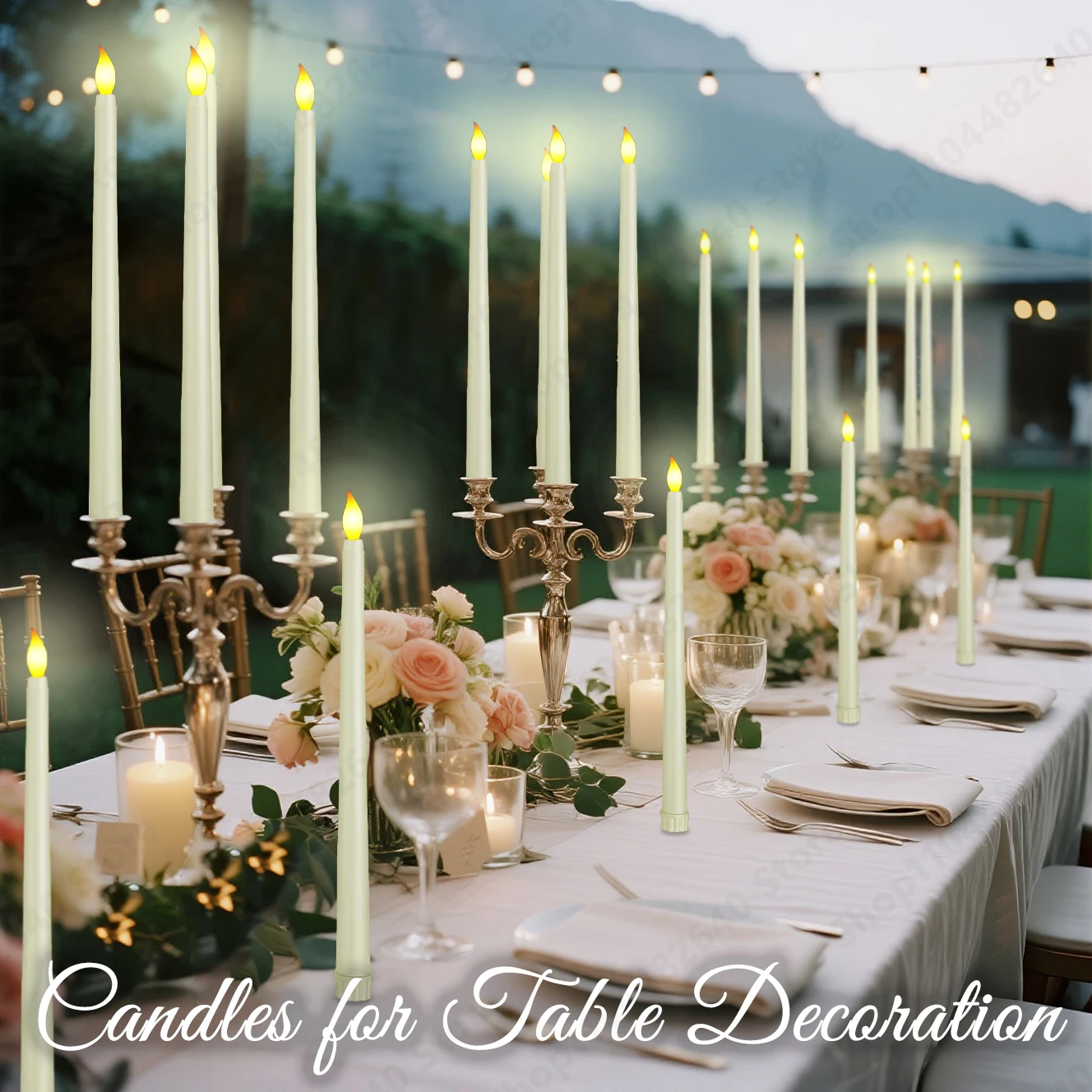 Vela LED parpadeante de 12-200 Uds., vela cónica sin llama para boda, vela de imitación, vela eléctrica falsa con control remoto, decoración navideña para el hogar