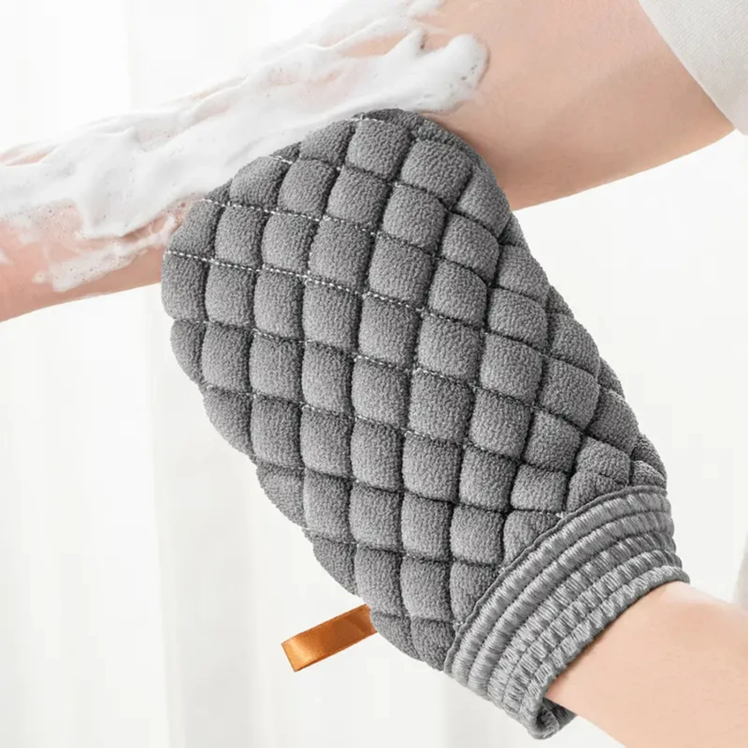 Soft Grey 1pc Extra Large Bath Back Scrub Towel for Luxurious Bathing Experience and Gentle Exfoliation