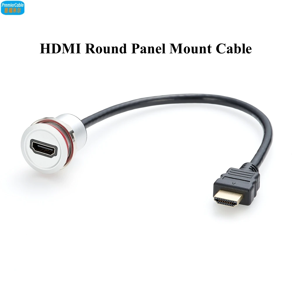 

Round Panel Mount HDMI male to female Extension Cable HDMI Panel Flush Mount Cable HDMI Extension Dash Flush Panel Mount Cable