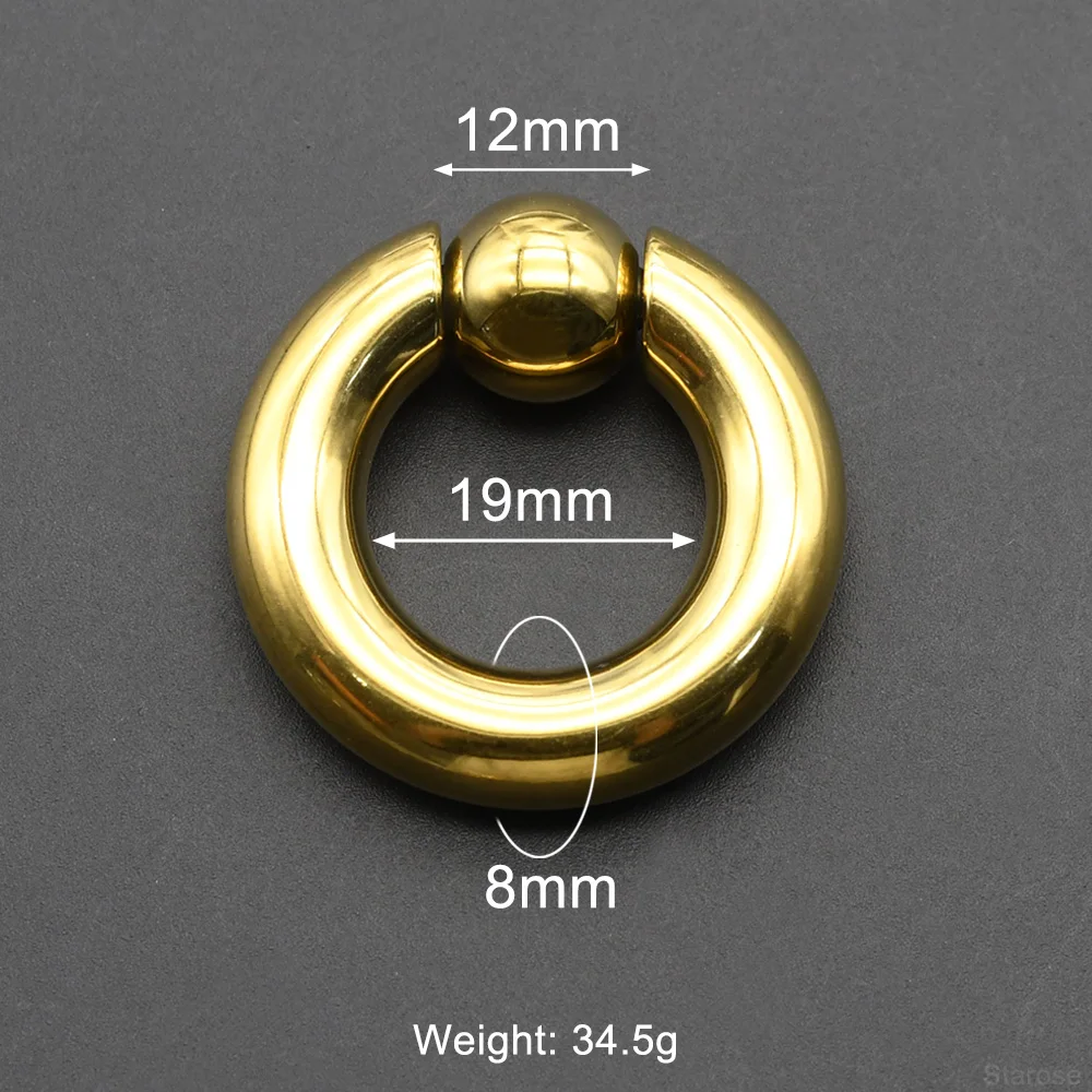 Large Gauges Stainless Steel Captive Spring Bead Rings, 1Pc