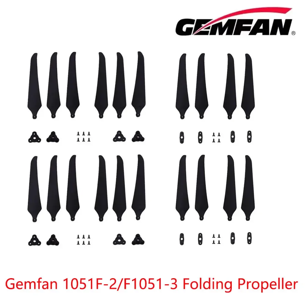 Gemfan 1051F-2 Hélice de 2 aspas F1051-3 Hélice plegable de 3 aspas de 10 pulgadas para drones de alta potencia 2 pares
