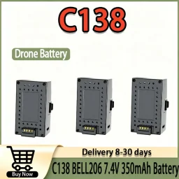 Rechargeable Lithium Polymer Battery 7.4V 350mAh, Spare Accessory for RC ERA C138 BELL206 Remote Control Helicopter