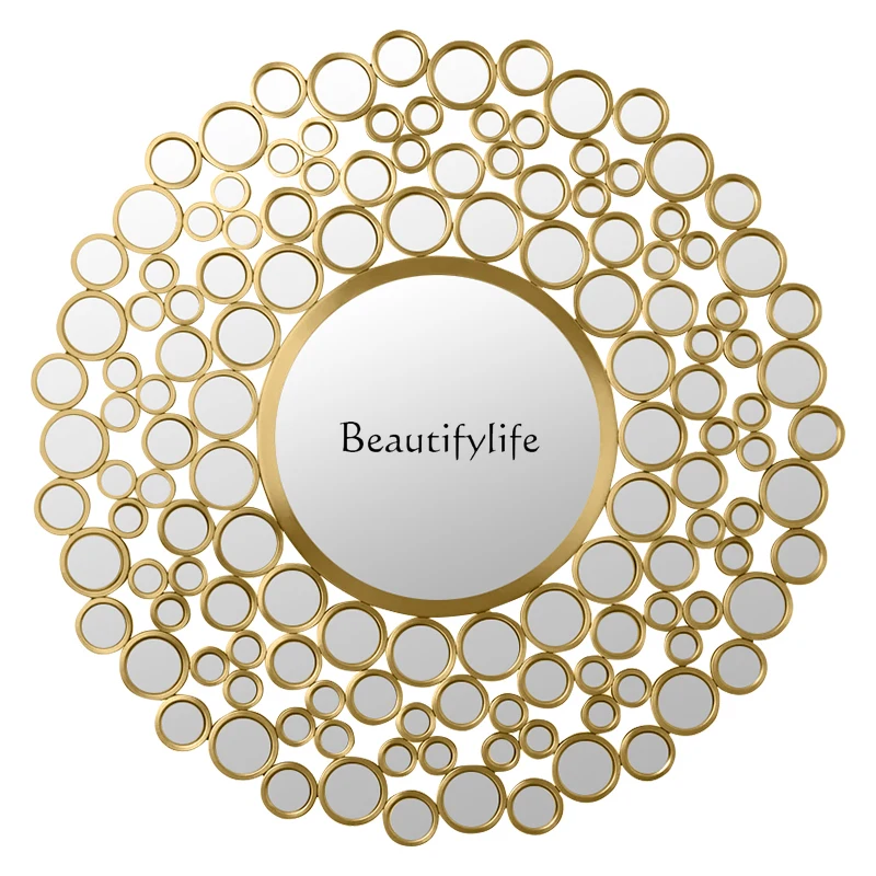 

Wall decorative mirror gold feature Nordic sun art mirror round wall hanging type