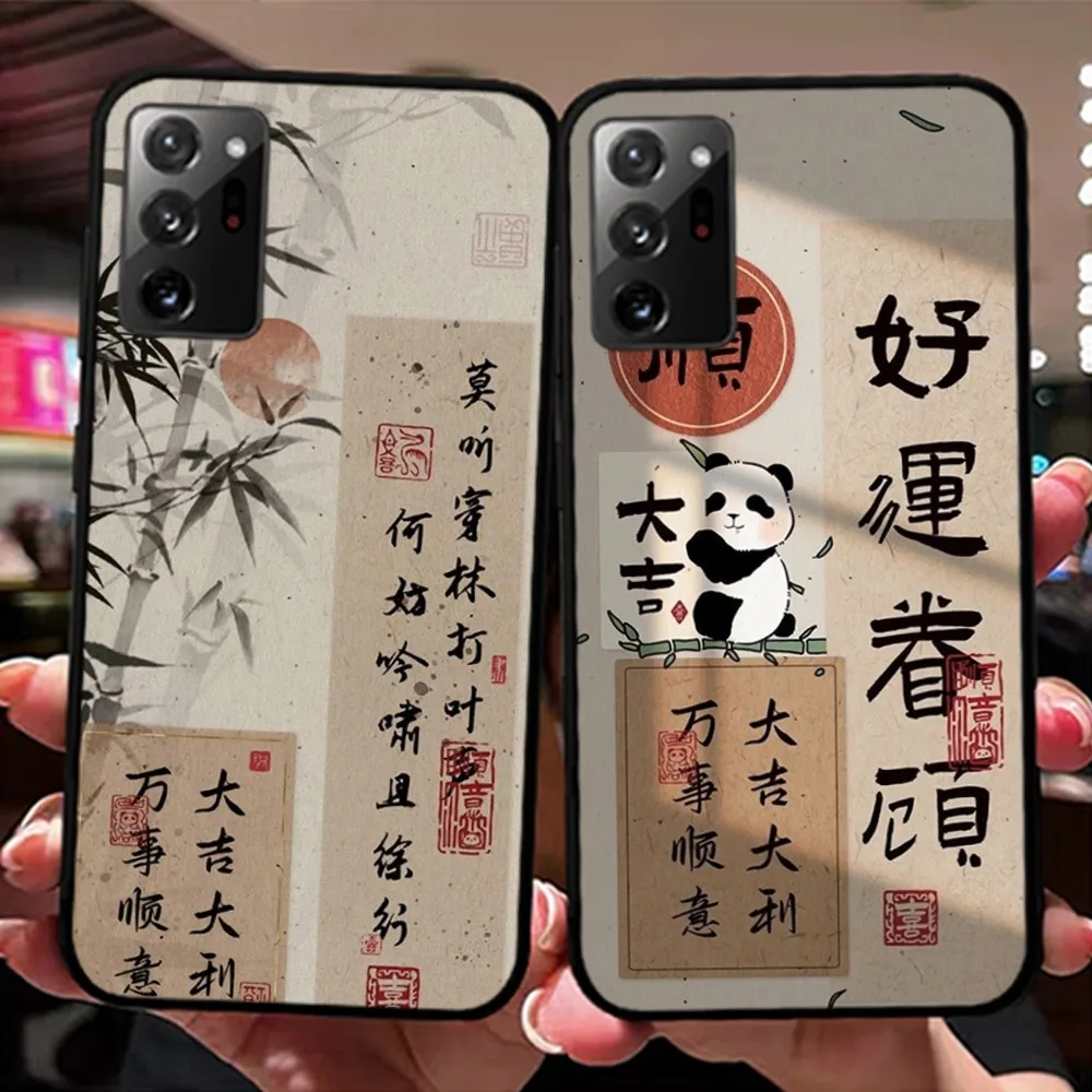 Chinese Style Wish Good Luck Freedom Phone Case For Samsung Note 8 9 10 20 Pro Plus M 10 11 20 30 21 31 51 A 21 22 42 02 03