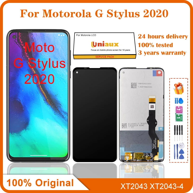 Original LCD Display Touch Screen Digitizer with Frame, Motorola Moto G Stylus 2020, XT2043, XT2043-4, 6.4\