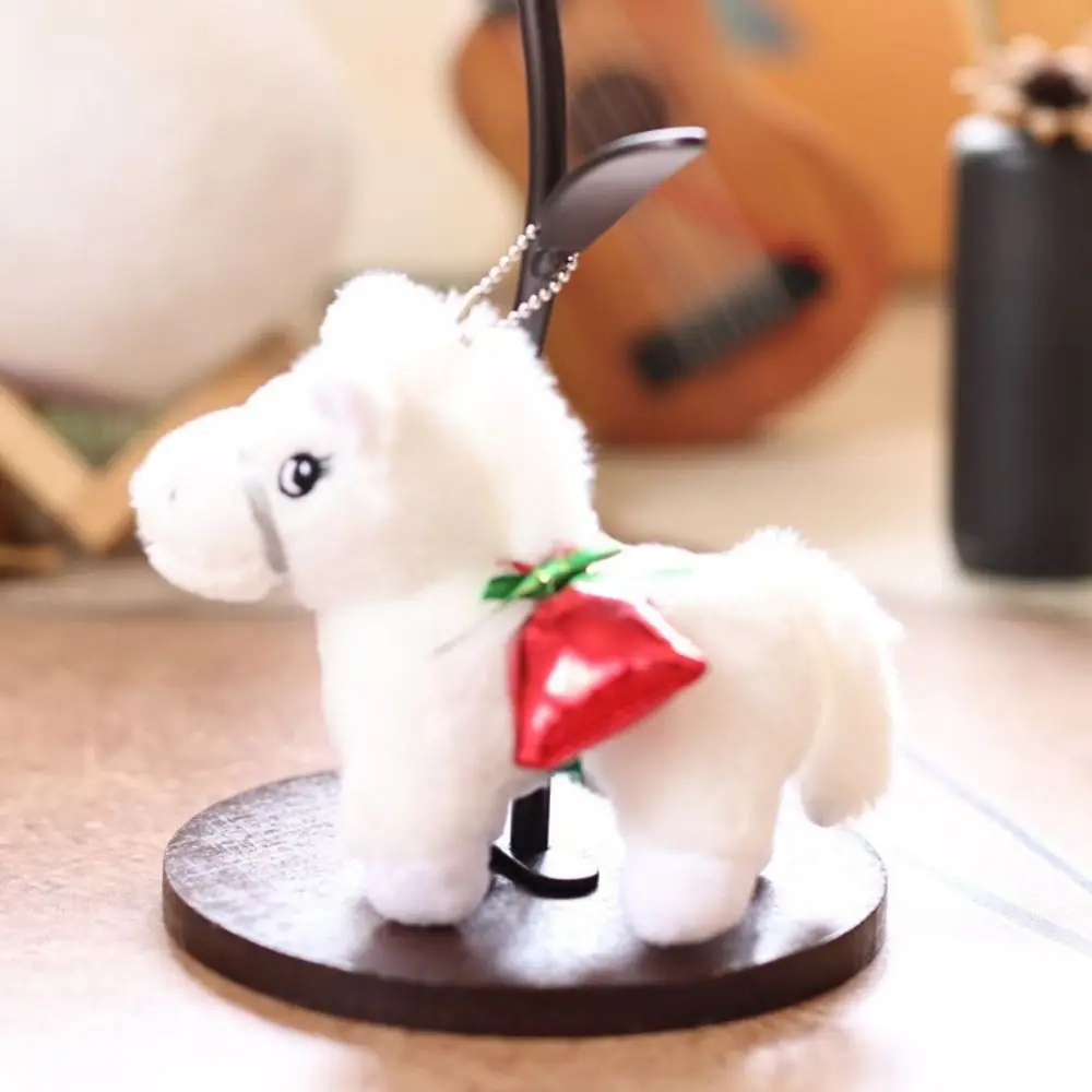 Portachiavi in peluche pony vintage in stile cinese mascotte morbido cartone animato animale farcito bambola cartone animato portachiavi in peluche cavallo cinese in cotone PP