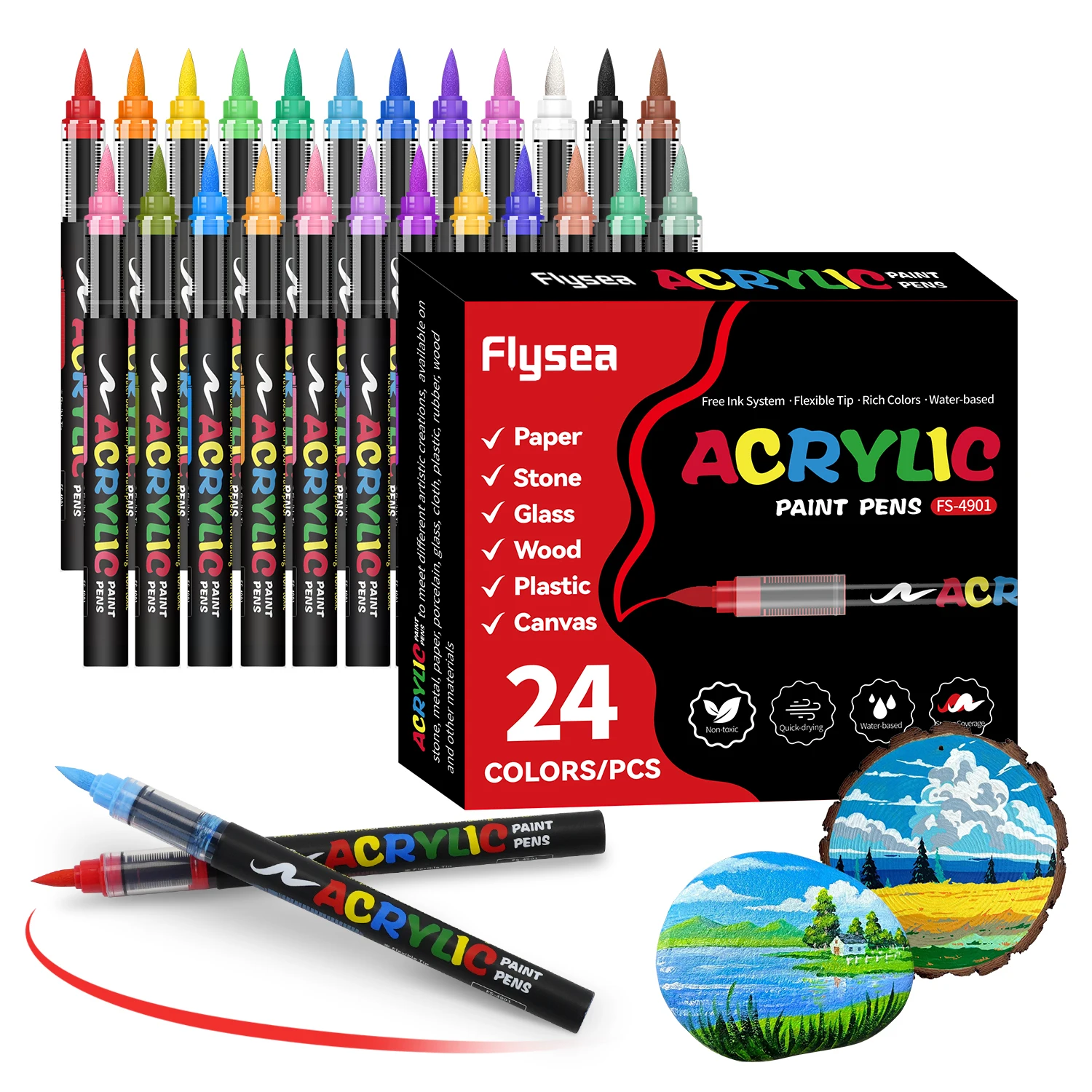 Set Spidol Cat Akrilik Cair 24 - Art Craft Stationery ulasan dan harga