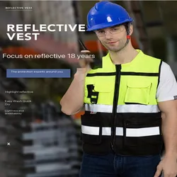 Wholesale of high-quality reflective clothing for environmental sanitation, construction, driving, reflective vest, vest, fluore