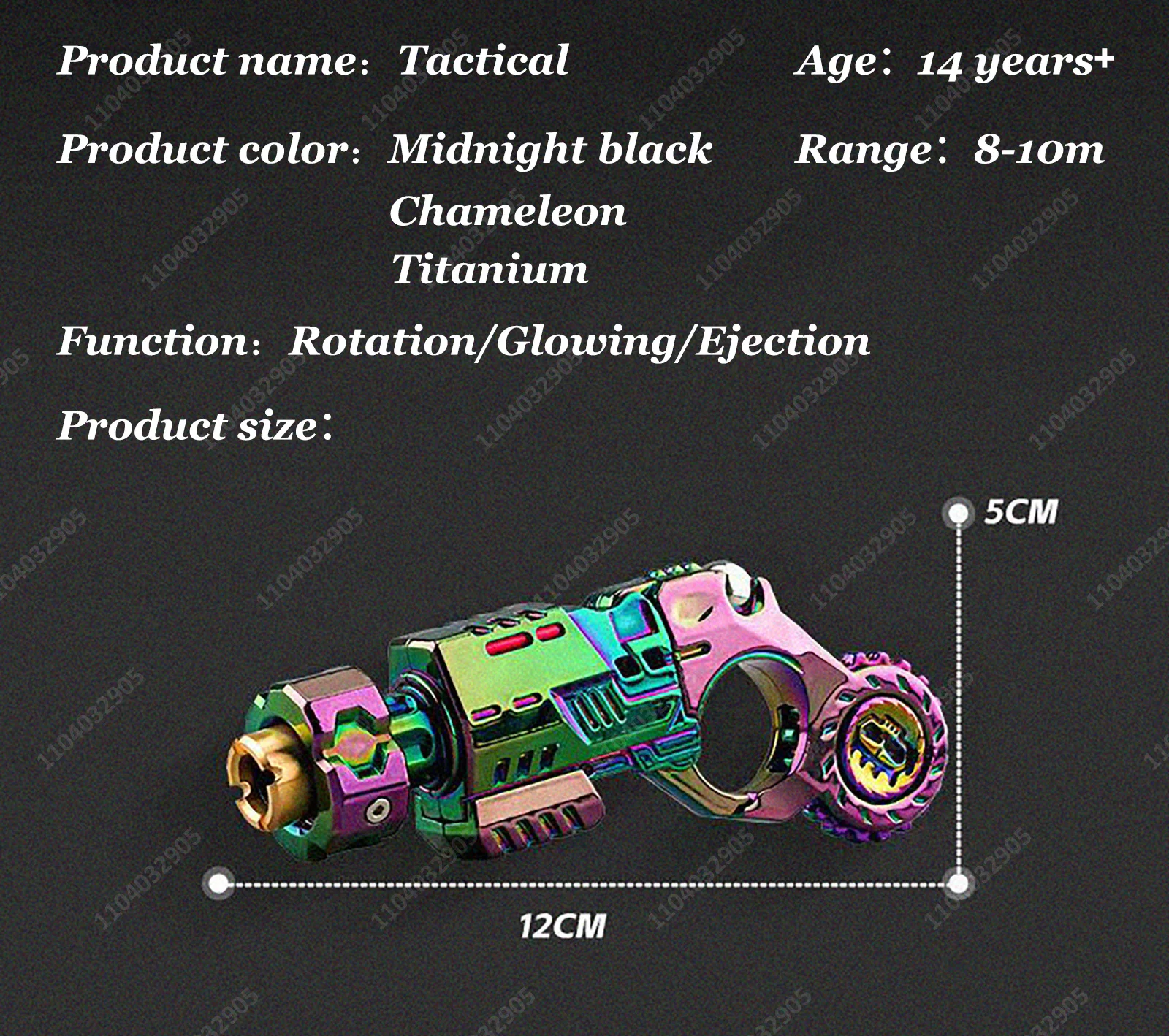 EDC Tactical Pistol Toy Fidget Spinner Ejectable Shell Toy Fidget Gear Gadget Stress Relief Anti-Anxiety Toy for Adults Gift