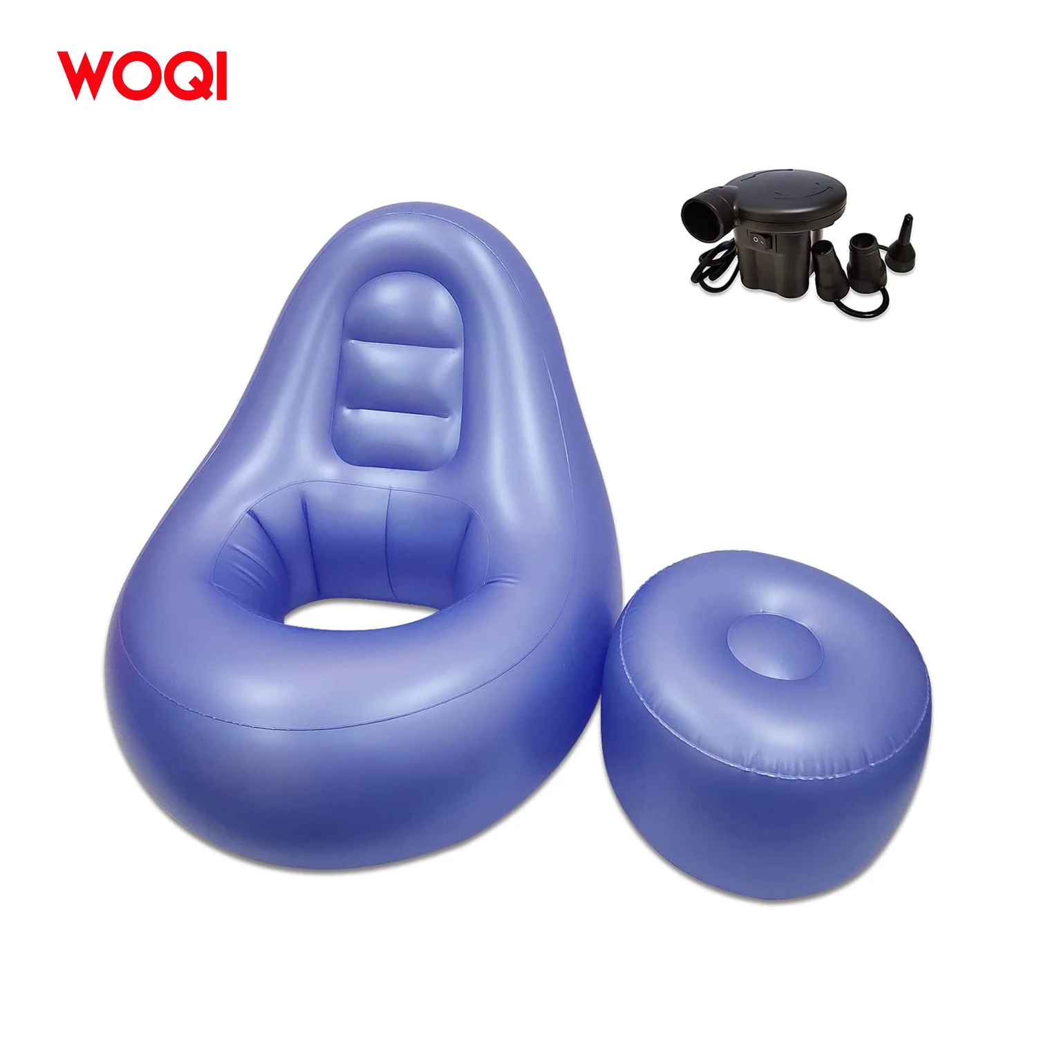 

WOQI Portable blue color Air sofa air chair camping Anti-Air Leaking Design Easy to Inflate and Puncture Resistant