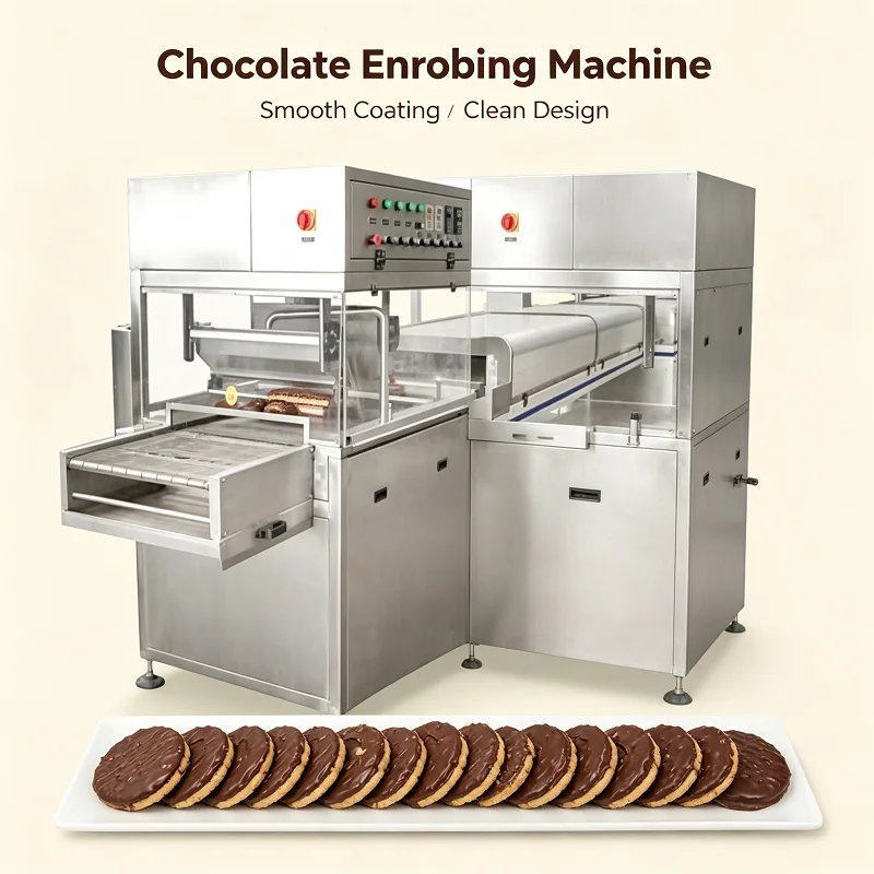 Chocolate Enrobing Machine Ready-to-Use Coating System for Beginners, Applicator for Nut Dried Fruit & Donut Coating Tasks