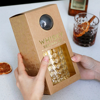 Whisky Chilling Stones Gift Set with 350ml Glass - Unique Bar Accessories Whisky Glass for Men Birthday Dad Present