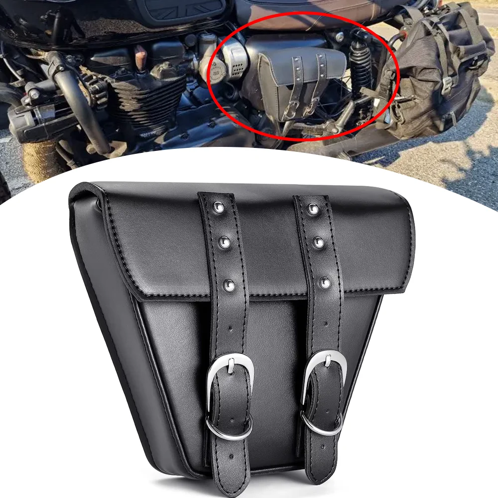 

BJMOTO Универсальный держатель для седла для мотоцикла, автомобильная сумка для хранения инструментов из искусственной кожи, большая вместимость для honda harley XL 883 1200 Cafe Racer