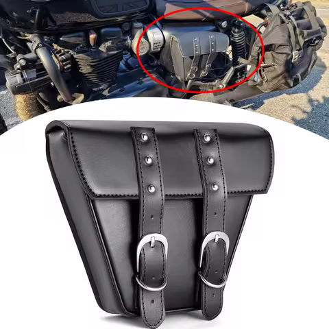 BJMOTO Universal Motorcycle Saddle Holder Car PU leather Storage tool Bag Large Capacity FOR honda harley XL 883 1200 Cafe Racer