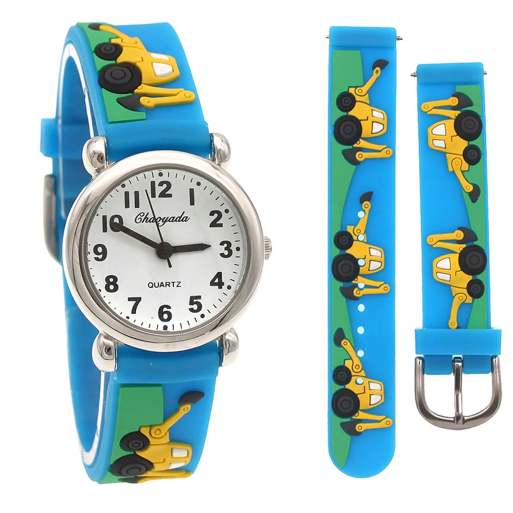 Casual Children Boys Girls Watch Cartoon Watches Digital Quartz Wristwatch Little Kids Students Dinosaur Silicone Strap Watch