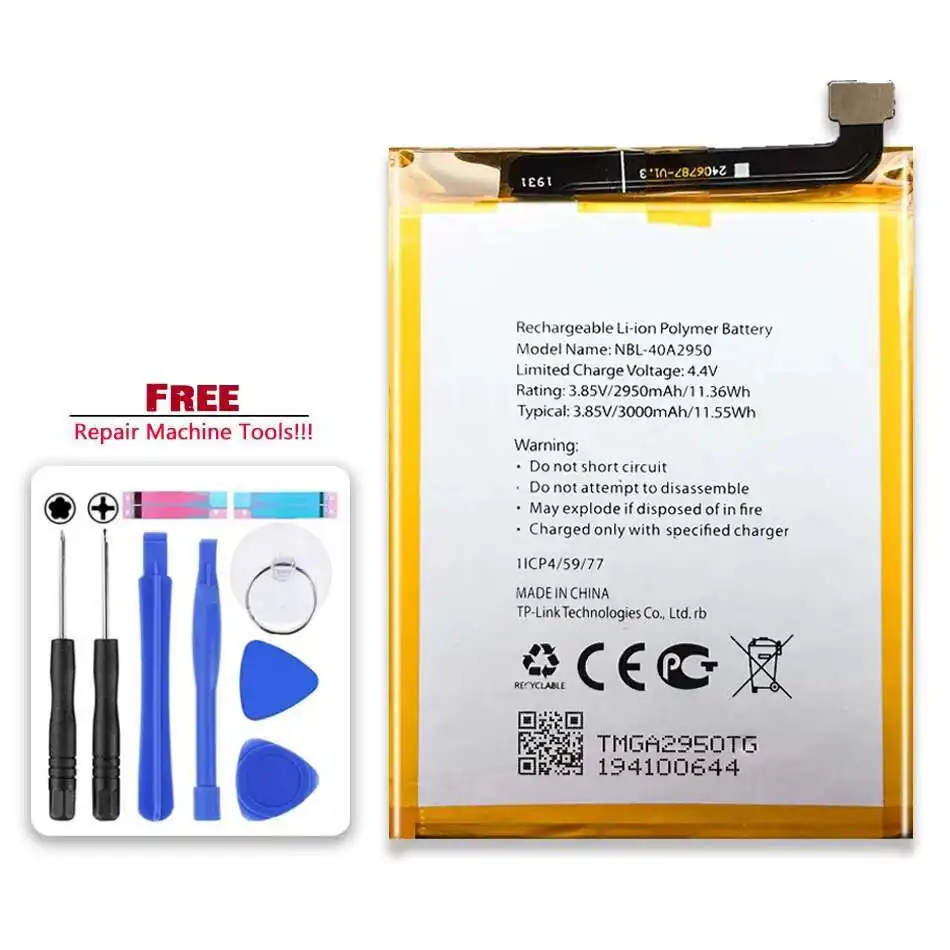 

High-Efficiency Mobile Phone Battery For TP-Link Neffos C9s TP7061C TP7061A 3000mAh Nbl-40A2950