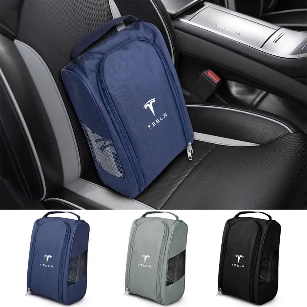 Sac de rangement pour baskets avec Logo de voiture, sac de rangement pour chaussures de sortie de voyage, accessoires pour Tesla modèle 3 modèle S modèle X bobine Mod WYE K80