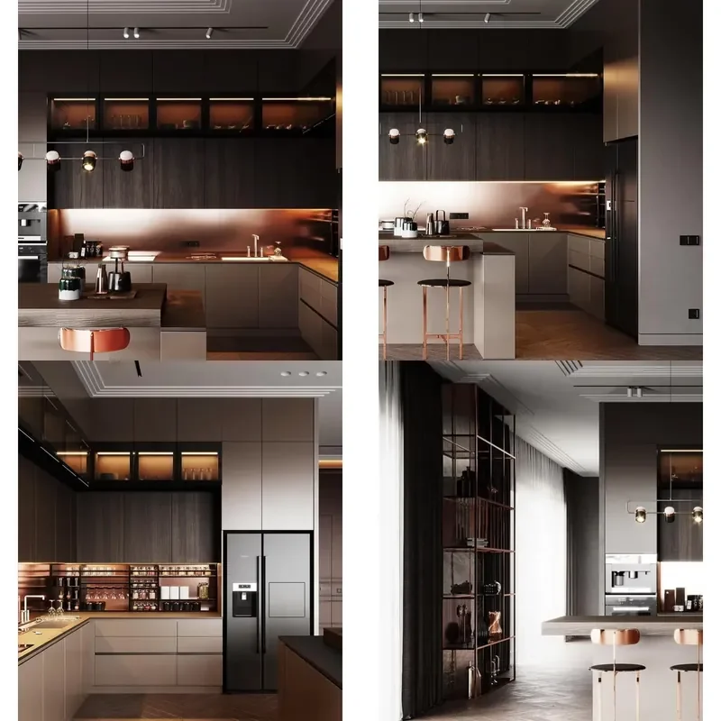 Guangzhou SJUMBO Modern Custom Commerical Shaker Solid Wood Design Home Kitchen Cabinets Island