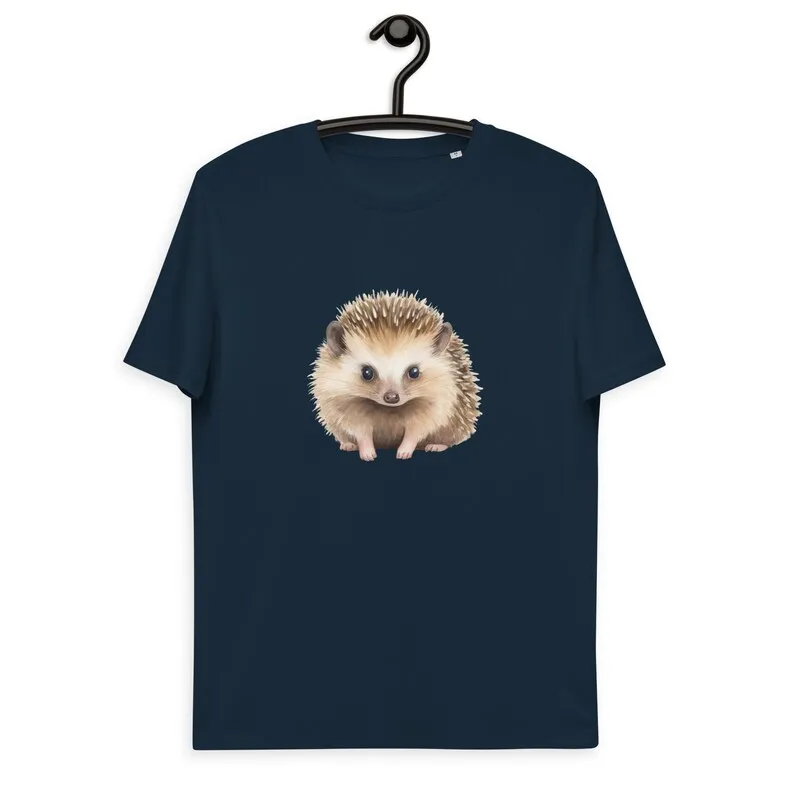 

Unisex organic cotton t-shirt, Hedgehog t shirt , Cute Hedgehog T Shirts , Animal t shirt , animal tee.