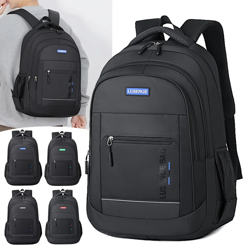New casual backpack, large capacity, durable men's wear-resistant schoolbag for junior high, high school, and college students,