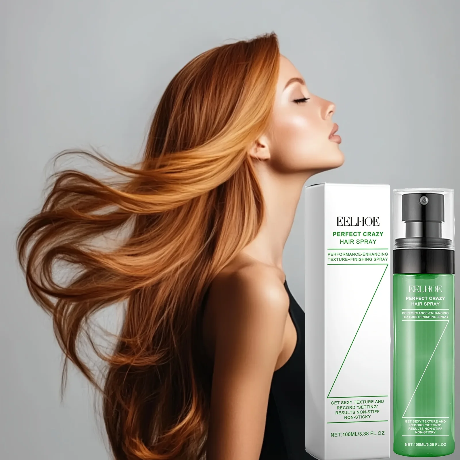 Spray de pelo loco perfecto y voluminizador esponjoso, 100ml, voluminizador instantáneo, refrescante, fuerte sujeción, Spray de estilismo texturizante sin lavado