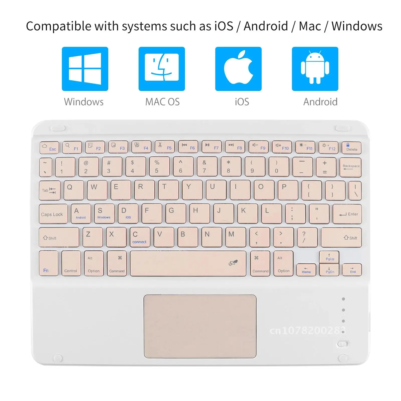 Teclado inalámbrico con Bluetooth para oficina, teclado Universal para juegos de 10 pulgadas con Touchpad, tableta, Keybard para Android, Windows, iPad, teléfono