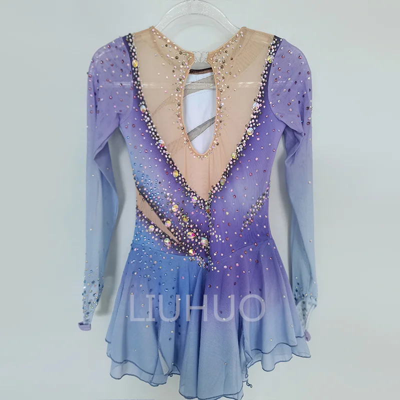 LIUHUO Figure Skating Suit Fitness Competition Female Performance Suit Cheerleading Art Exam Skill Suit