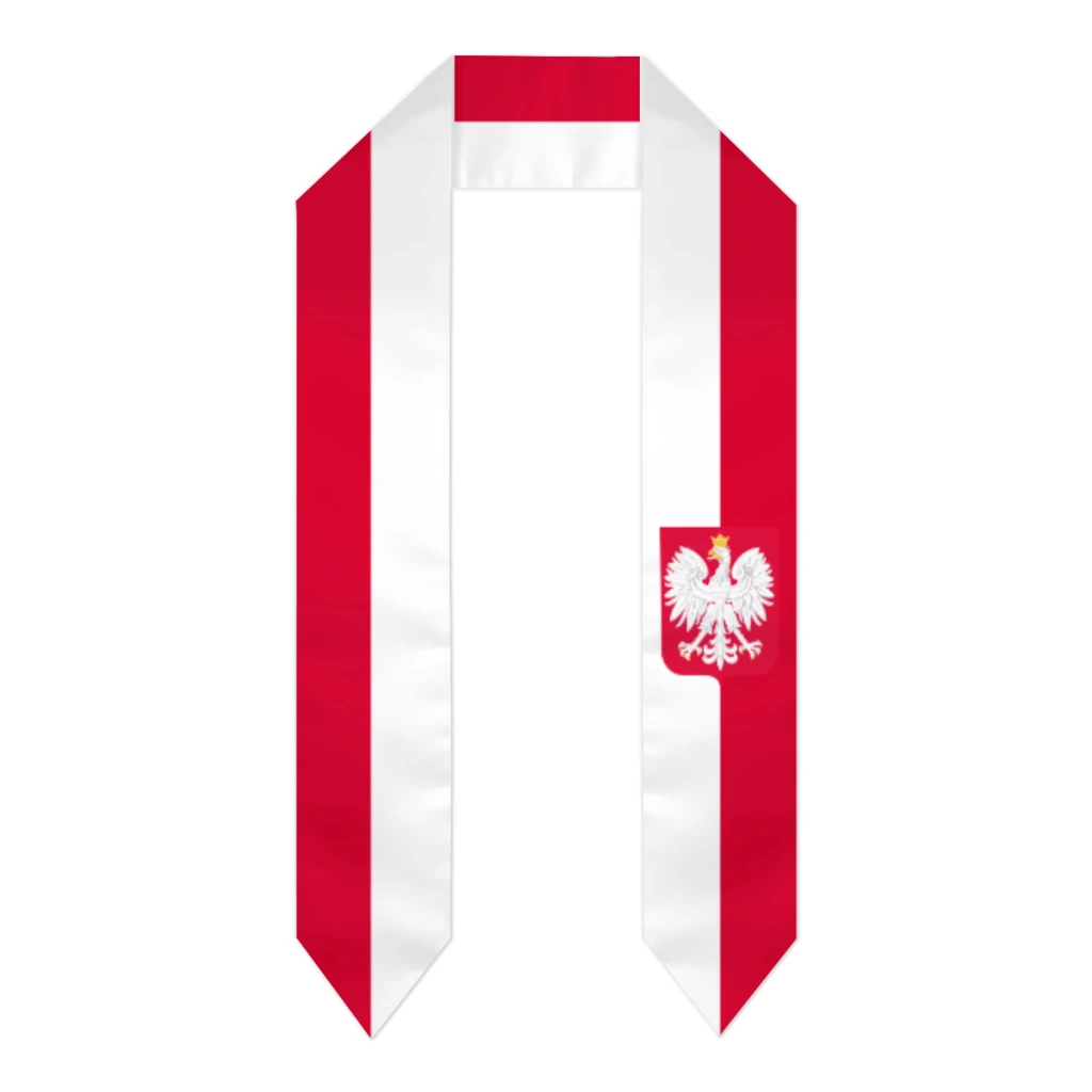 

Poland Flag Thick Graduation Sash Stole Scarf Double Sided Honor Stole For Graduation Students Class Of 2025
