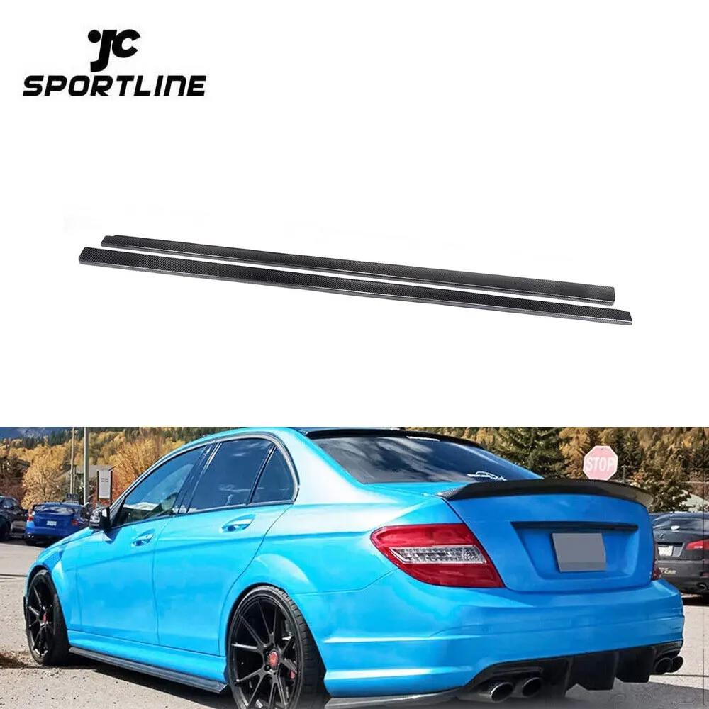 

Для Mercedes-Benz W204 C204 C63 AMG 2008-2015: Боковые пороги/накладки на пороги из карбона