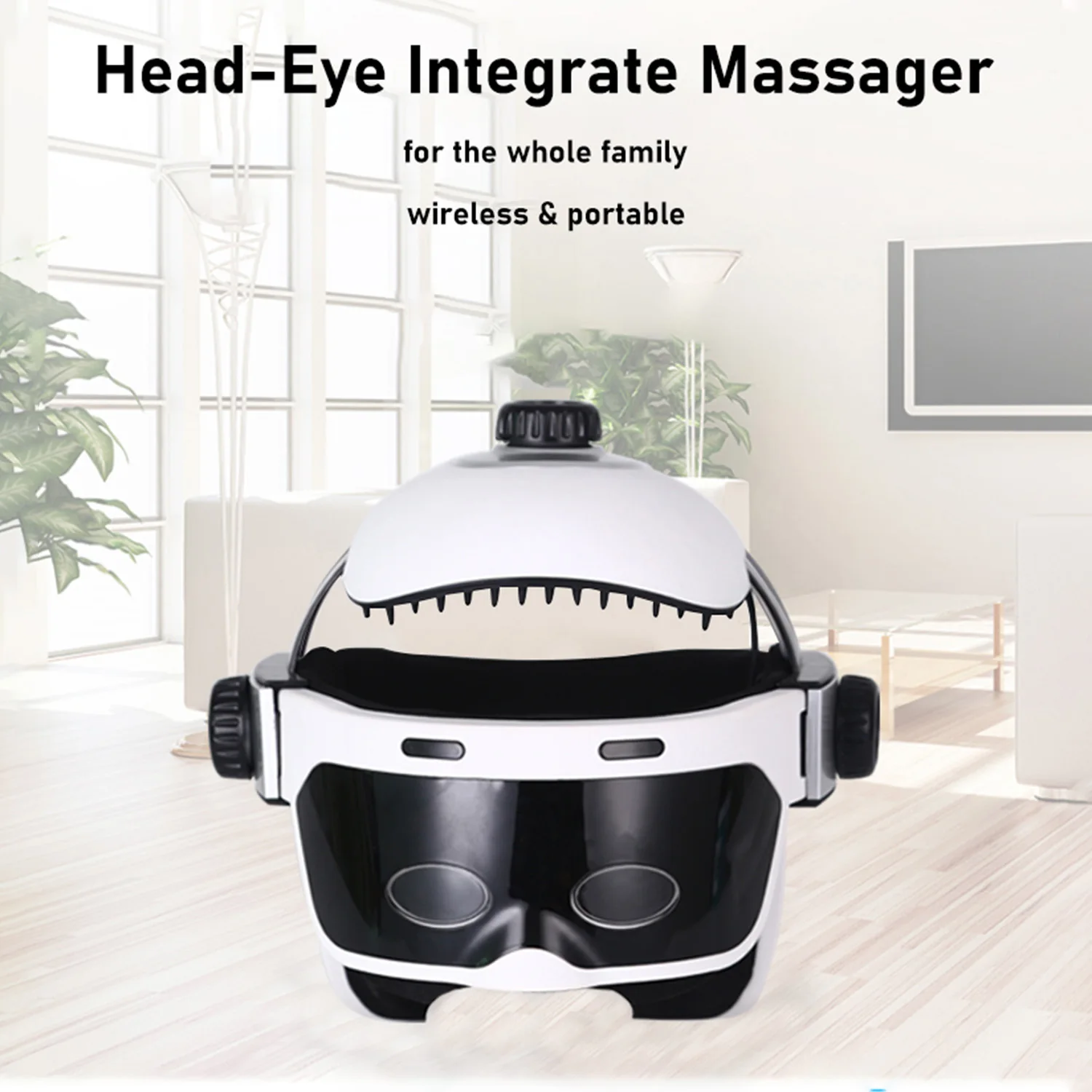 Electric Head Massager Scalp Automatic Hot Compress Relaxation Massager for Headaches Air Pressure Kneading Bluetooth Music