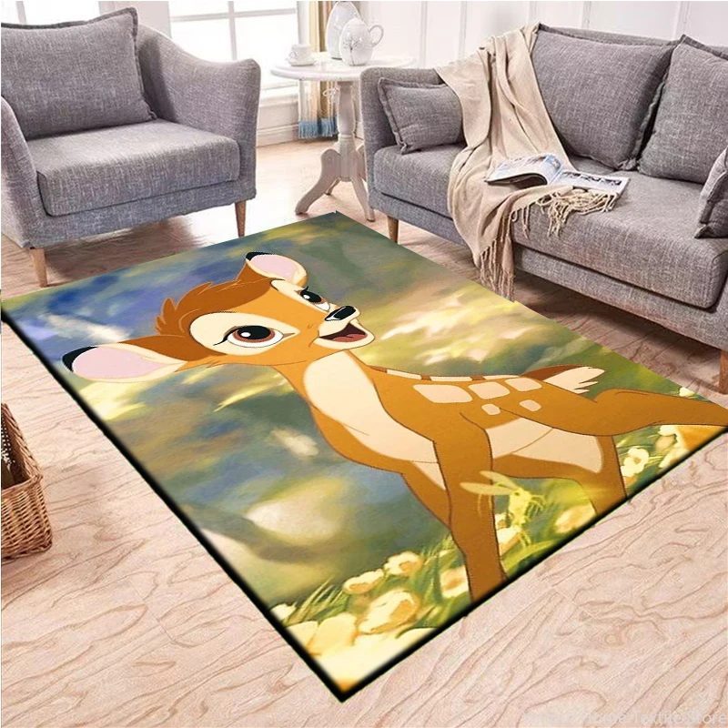 Disney Bambi Fawn Pattern Rug Carpet for Living Room Children Bedroom Baby Play Sofa Doormat Home Decor Anti Slip Floor Mat Gift