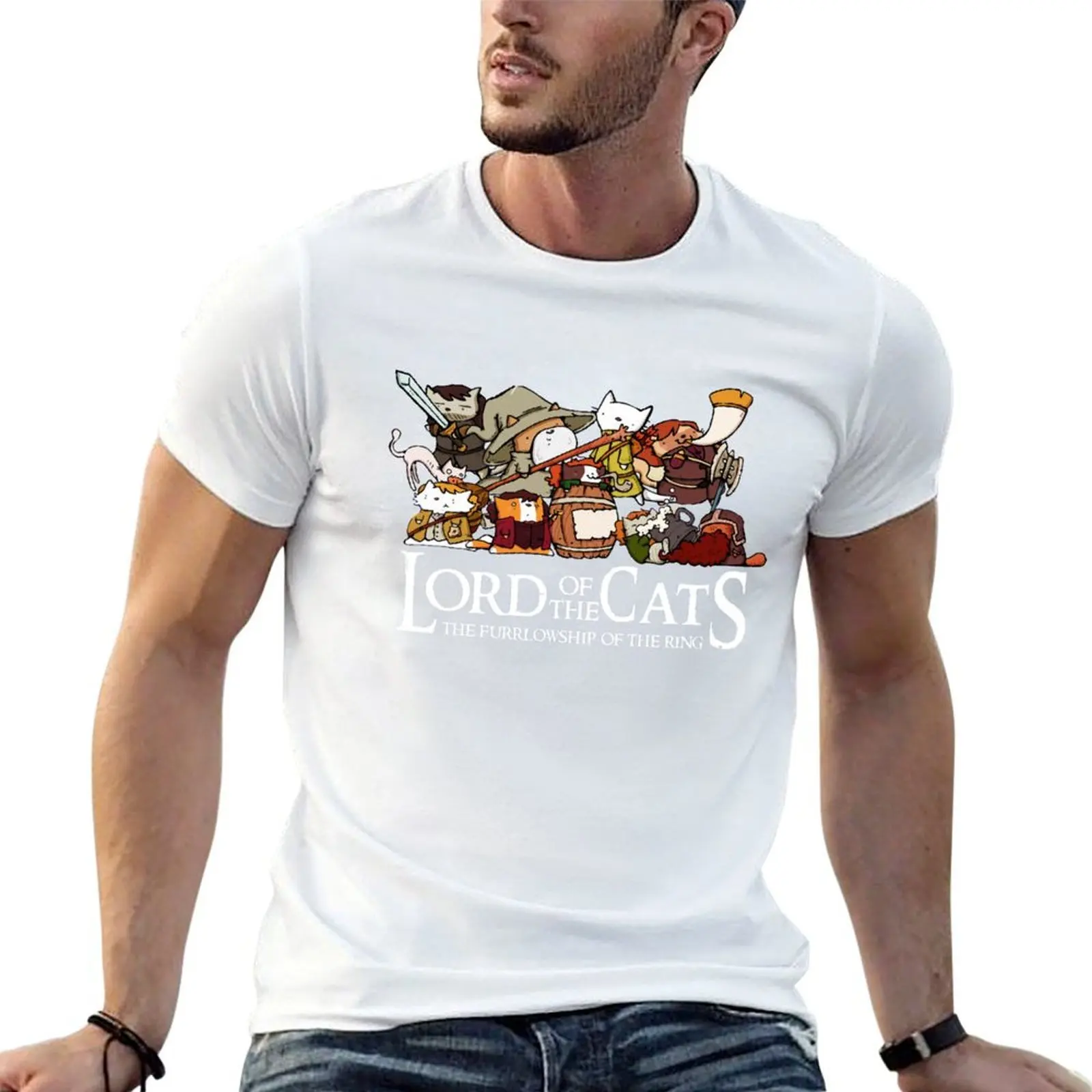 

Lord Of Cats Funny Parody Gift For Cat Lovers T-Shirt cotton t shirts high quality t shirts for man graphic tees T-Shirt