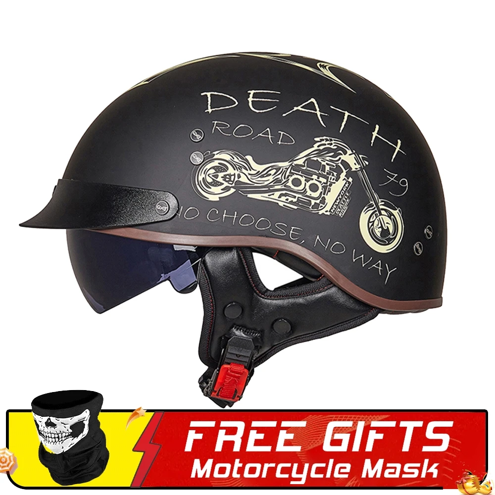 

DOT Certification Retro Motorcycle Helmet Moto Helmet Scooter Vintage Half Face Biker Motorbike Crash Moto Helmet Casco Moto