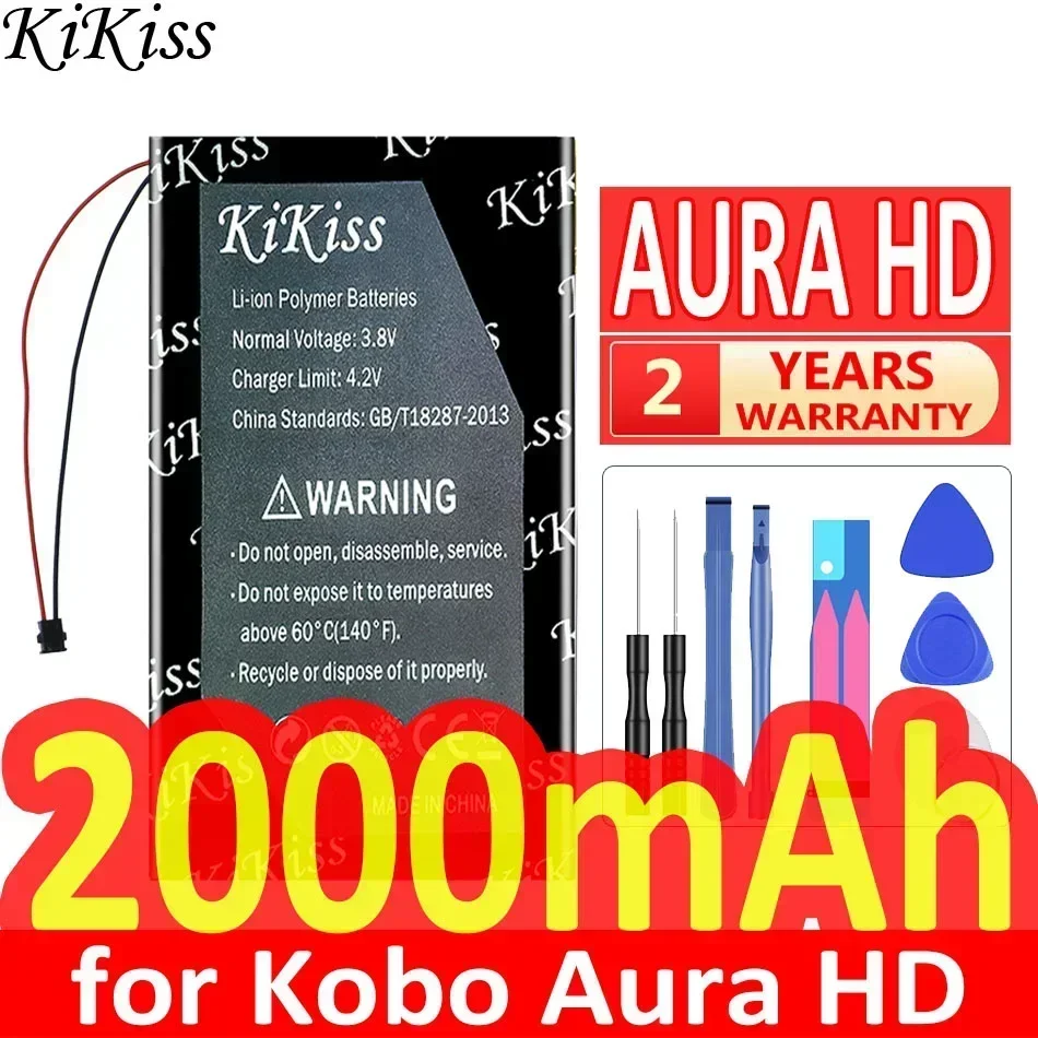 1400mAh/2000mAh KiKiss Powerful Battery for Kobo Aura HD N204-KBO-B n905B GPS mp3 mp4 speake E-Book cell phone Smart watch