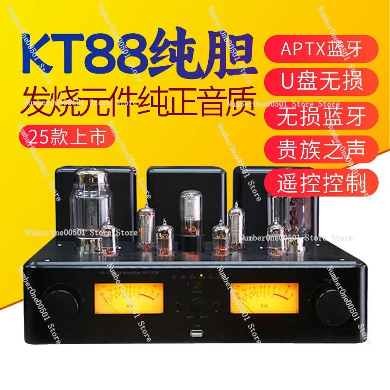 HiFi KT88 Vacuum Tube Amplifier Pure Tube Amp APTX Lossless Bluetooth USB Play Home Audio Receiver