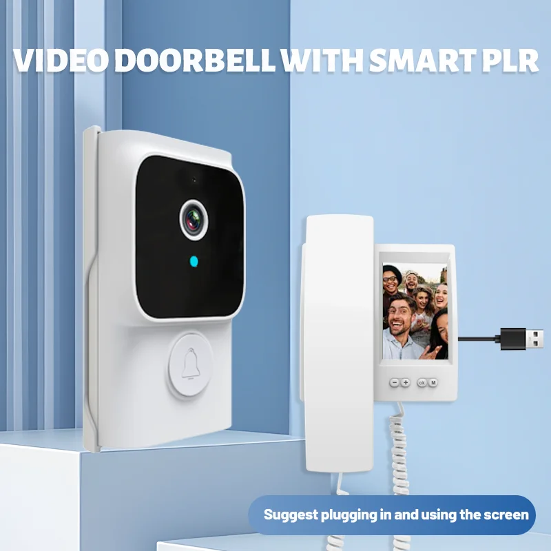 4.3Inch IPS Screen Wireless Intercom Smart  Visual Doorbell Video Door Phone Peephole Viewer Door Camera