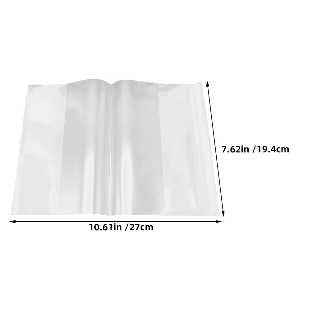20Pcs Transparent Book Covers Clear Plastic Sleeve Reusable Protective Cover for Textbooks Notebooks Students Lovers