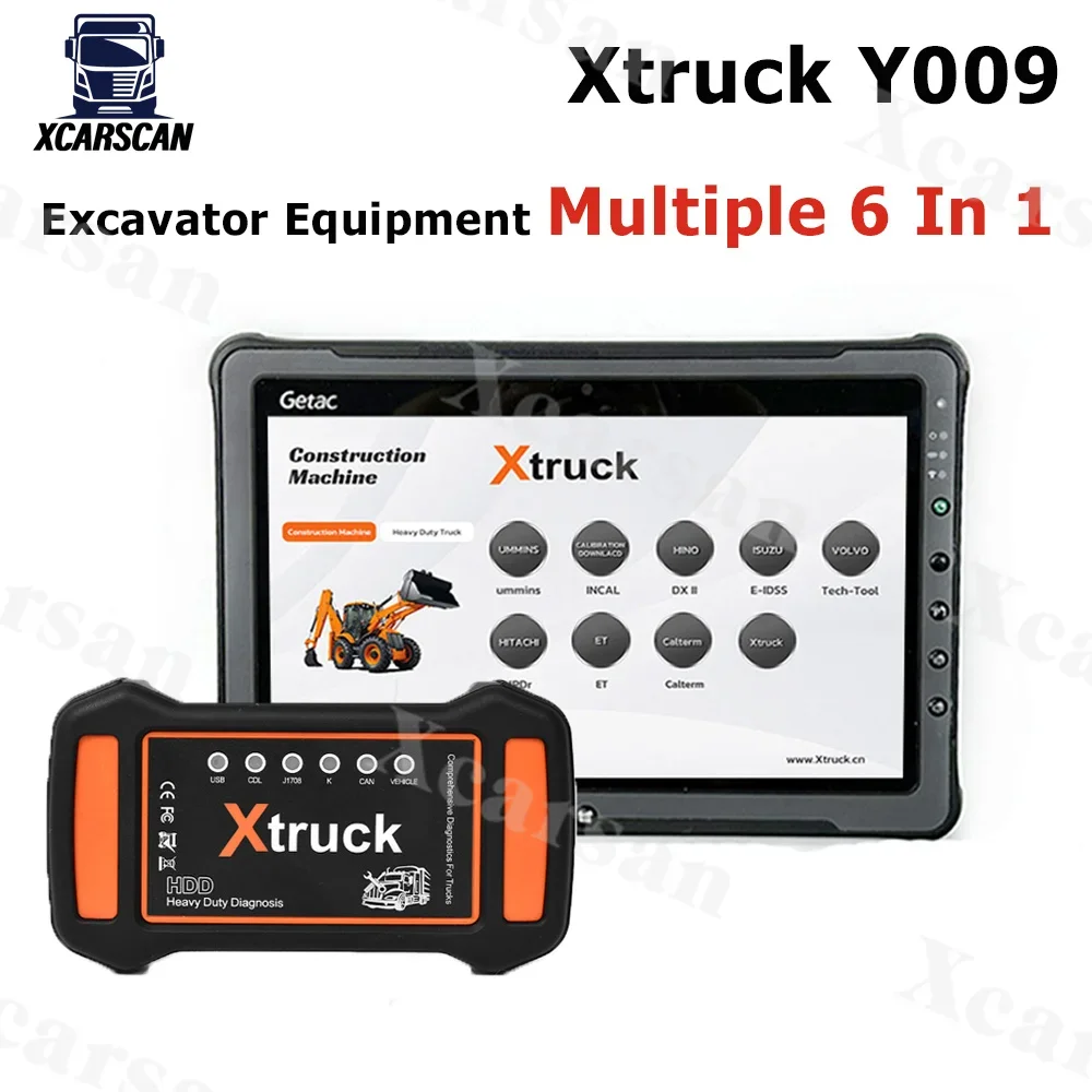 

Getac F110 Tablet 6 in 1 Construction Excavator Xtruck Y009 Support Multi-brand Commercial Vehicle Repair diagnostic Tool