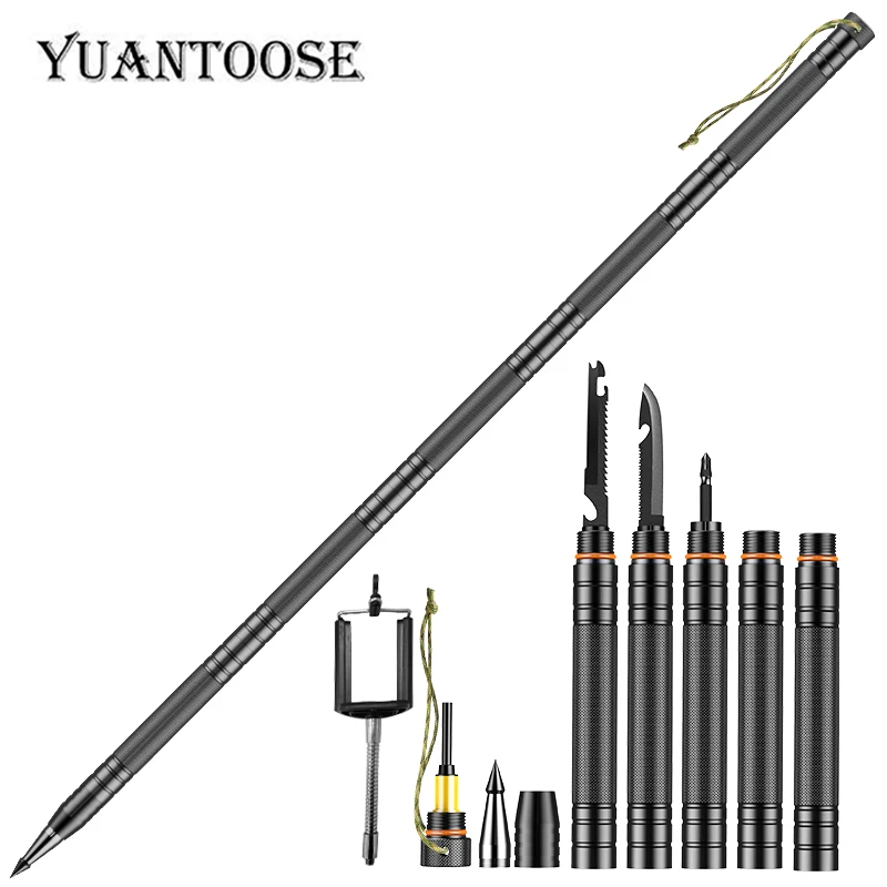 

Outdoor Camping Survival Tool Telescopic Folding Multi-function Trekking Pole